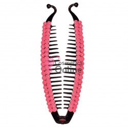 Accesoriu tip banana pentru prins parul din plastic PZS010KK - Neagra cu perle Rose sidefate